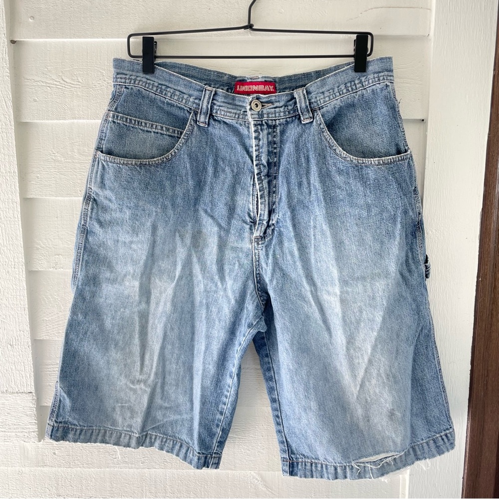 Unionbay Cargo Carpenter Shorts Denim Women’s 34 Light Wash Baggy